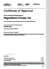 ISO 9001:2015 Certificate RE UK
